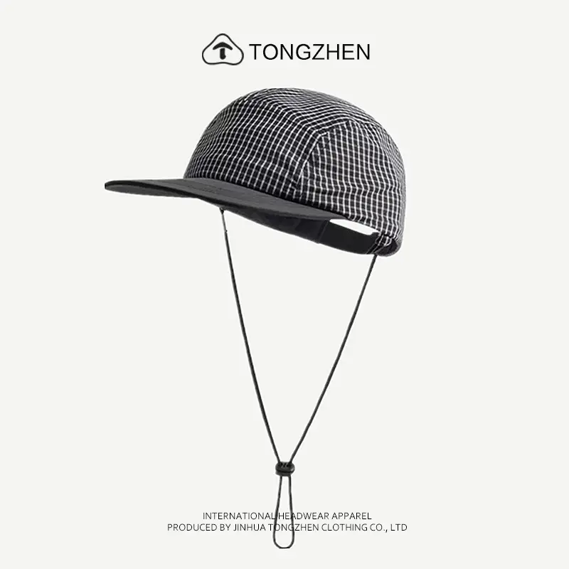 Korean Style Drawstring Hat for Women Flat Brim Baseball Cap - Image 3