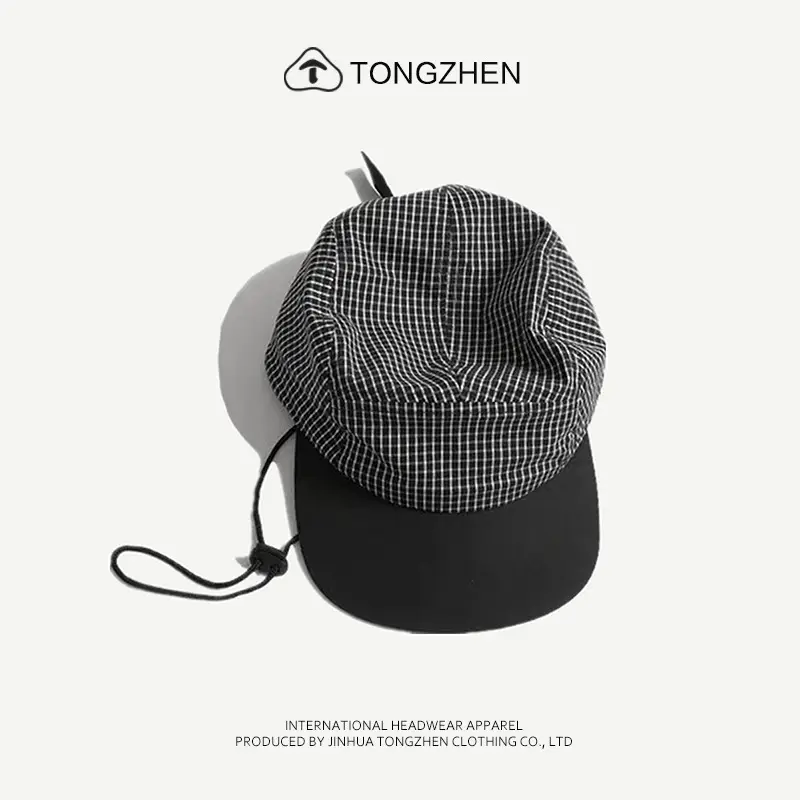 Korean Style Drawstring Hat for Women Flat Brim Baseball Cap - Image 4