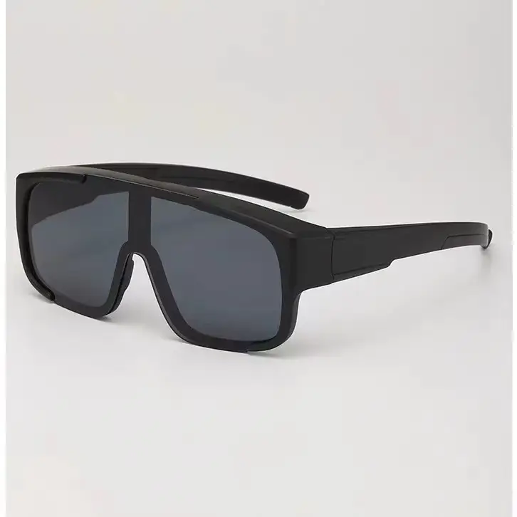Anti-UV Sunglasses Large Frame Black Men's - Image 9