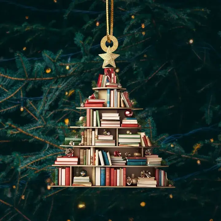 Cross-Country Christmas Book Tree Pendant Decor - Image 5
