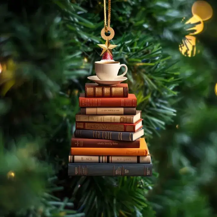Cross-Country Christmas Book Tree Pendant Decor - Image 3