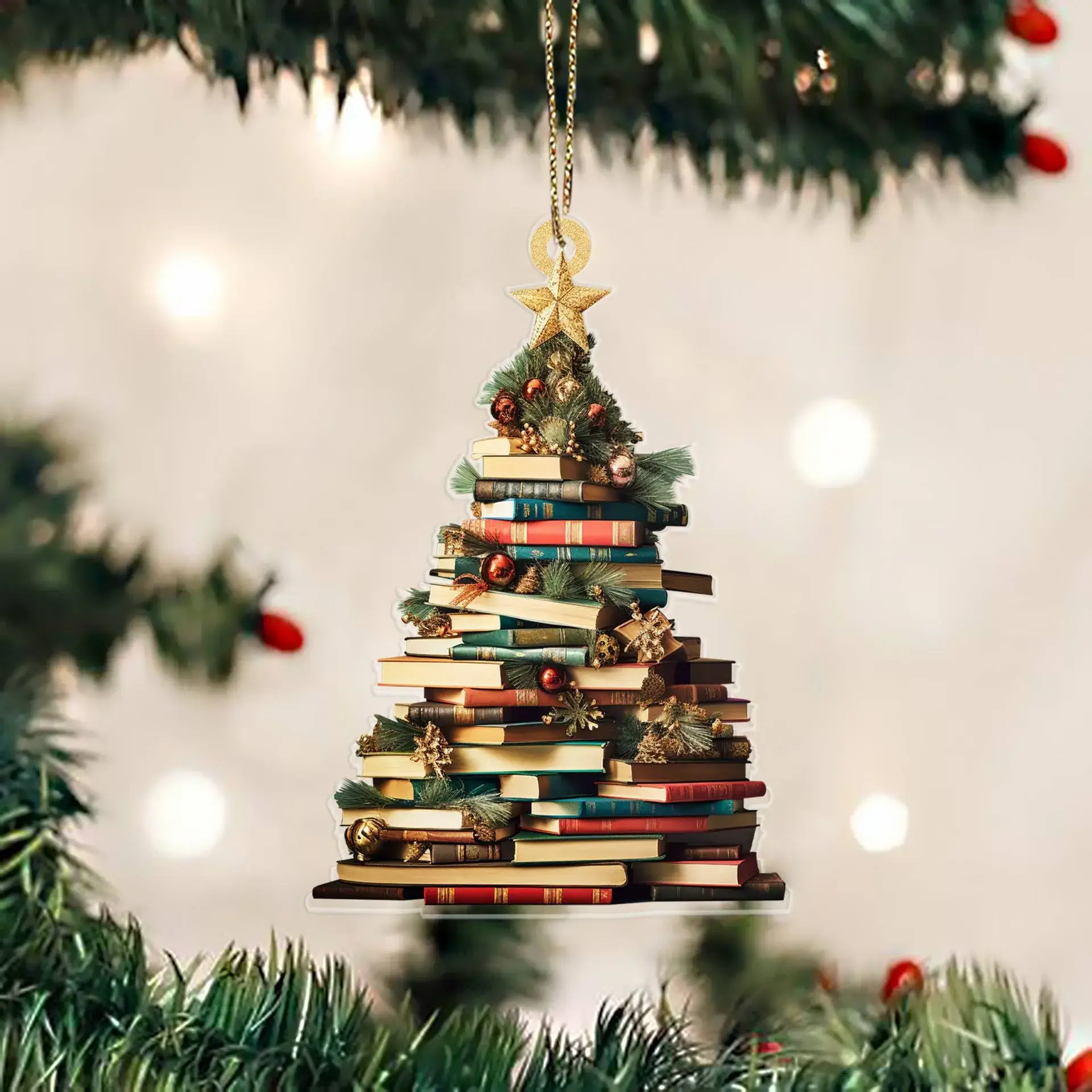Cross-Country Christmas Book Tree Pendant Decor — feature 5