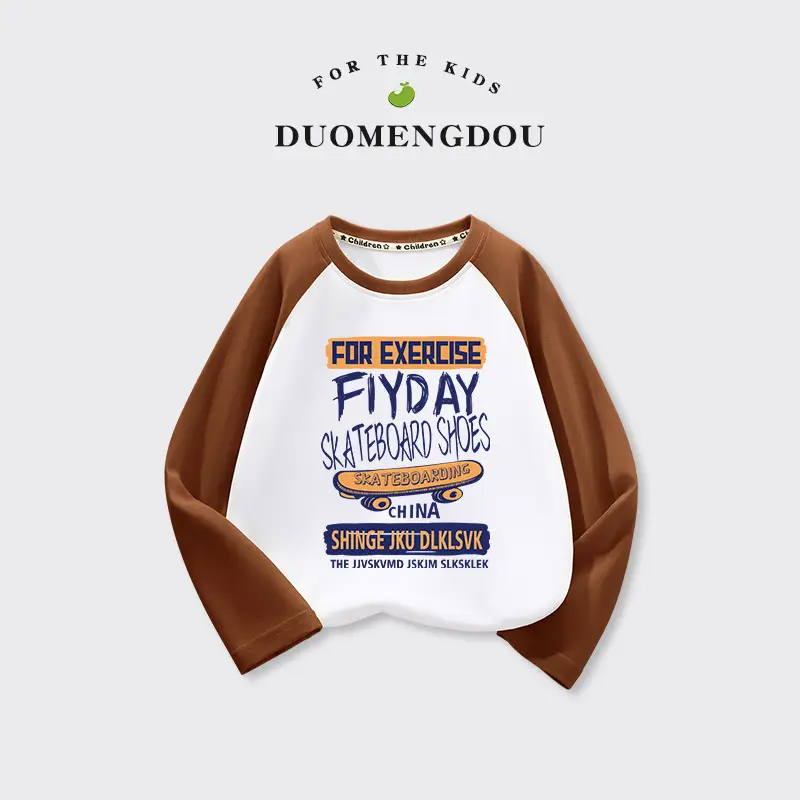 Duomeng Boys Spring Top Long Sleeve T-Shirt White - Image 6