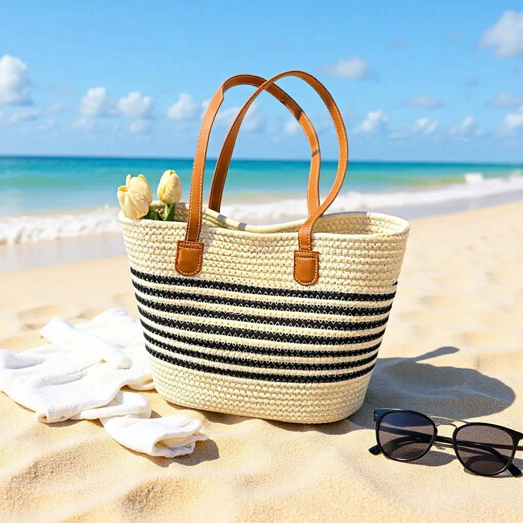 New Women's Straw Tote Bag Large Capacity Beach Handbag - Image 24