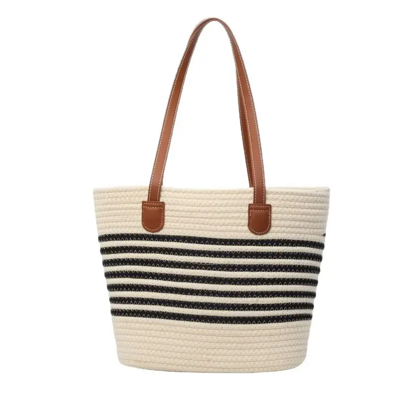 New Women's Straw Tote Bag Large Capacity Beach Handbag - Image 28