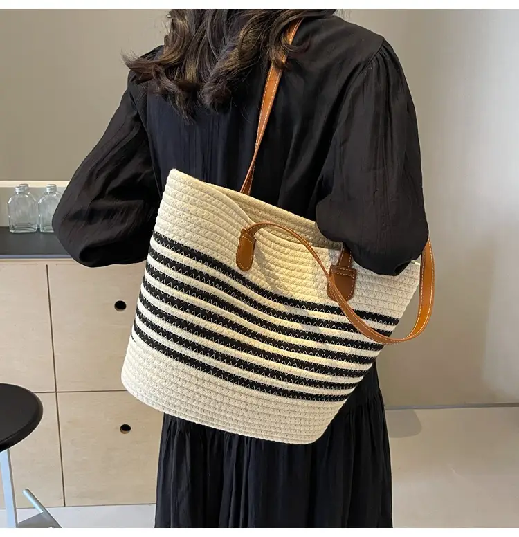 New Women's Straw Tote Bag Large Capacity Beach Handbag — feature 18
