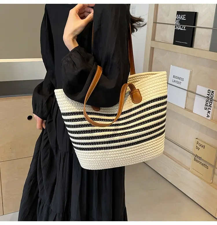 New Women's Straw Tote Bag Large Capacity Beach Handbag — feature 20