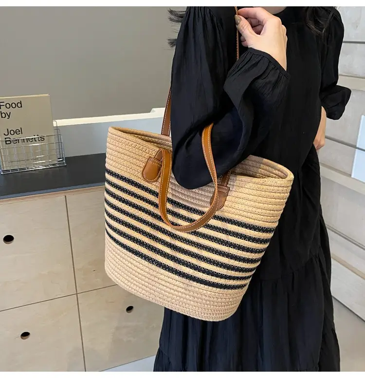 New Women's Straw Tote Bag Large Capacity Beach Handbag — feature 25
