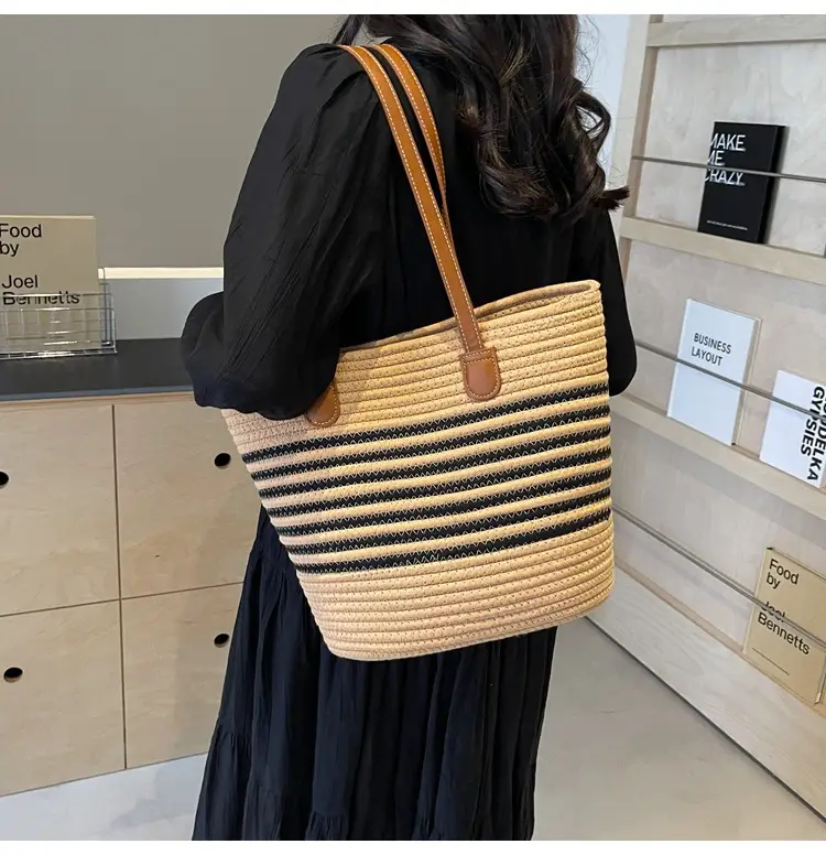 New Women's Straw Tote Bag Large Capacity Beach Handbag — feature 28