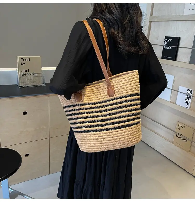 New Women's Straw Tote Bag Large Capacity Beach Handbag — feature 30