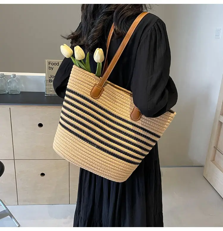 New Women's Straw Tote Bag Large Capacity Beach Handbag — feature 32