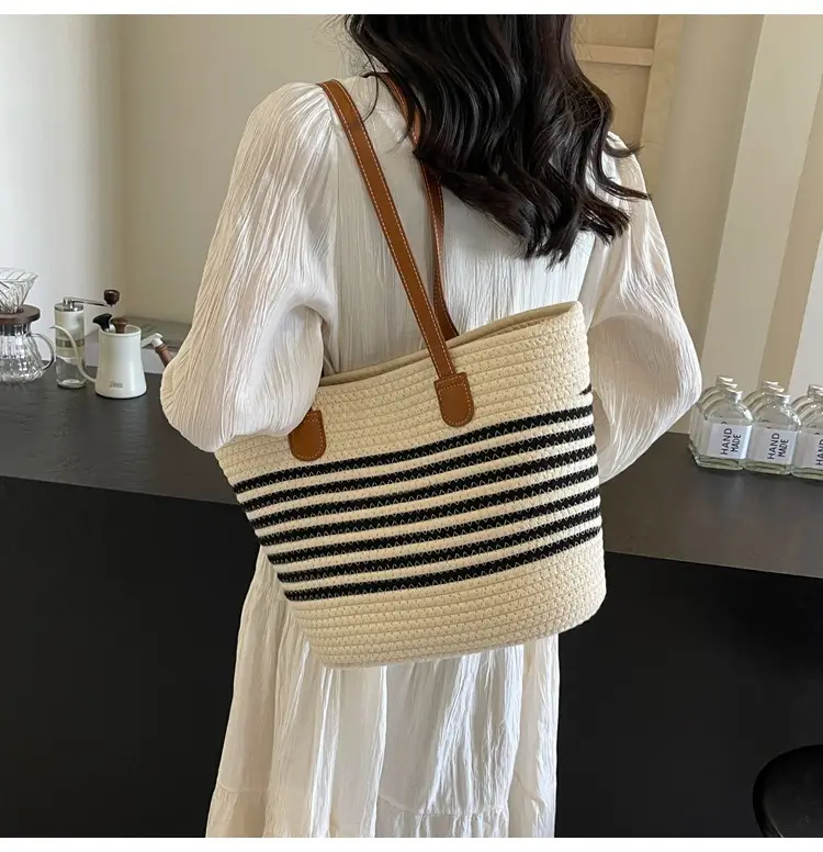 New Women's Straw Tote Bag Large Capacity Beach Handbag — feature 41