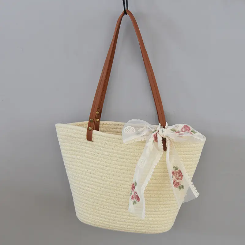 New Women's Straw Tote Bag Large Capacity Beach Handbag - Image 20
