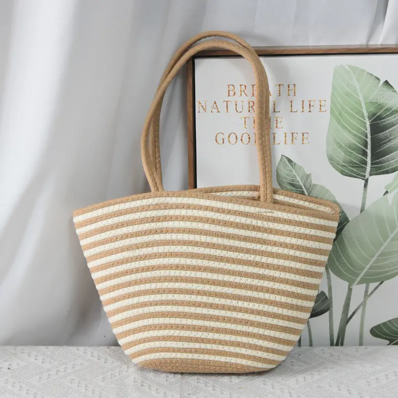 New Women's Straw Tote Bag Large Capacity Beach Handbag - Image 23