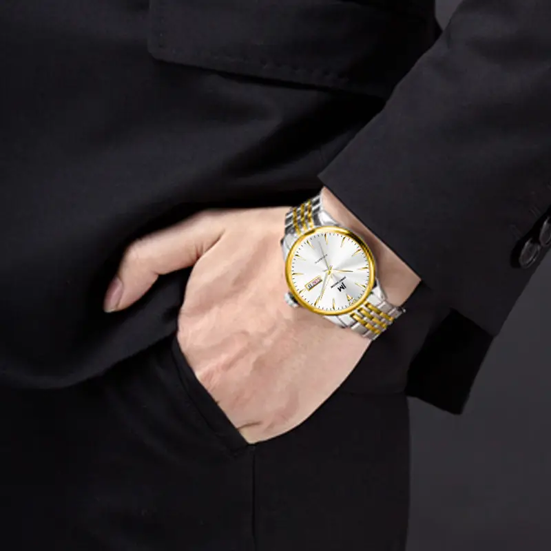 Men's Gold Plated Automatic Mechanical Watch with Luminous Dial - Image 4