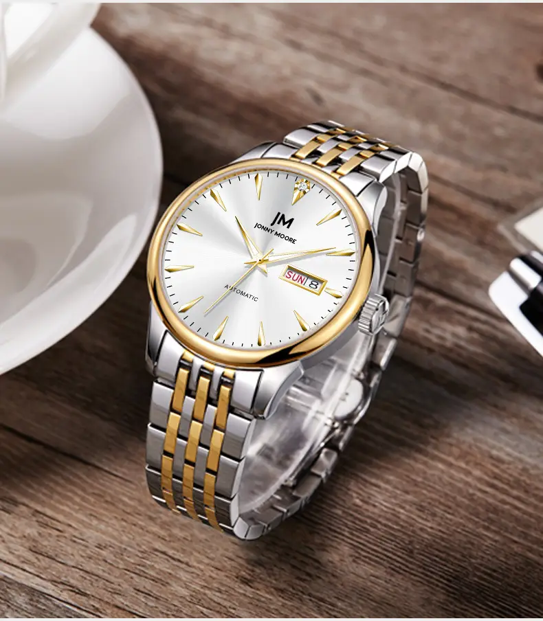 Men's Gold Plated Automatic Mechanical Watch with Luminous Dial — feature 3