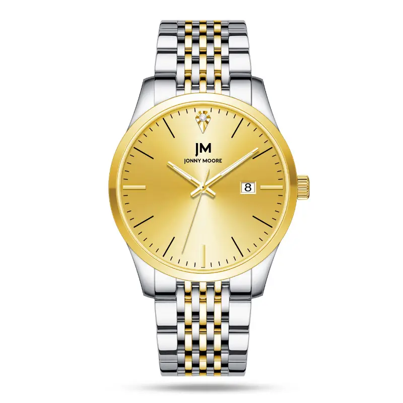 Men's Gold Yellow Dial Watch with Stainless Steel Band - Image 6