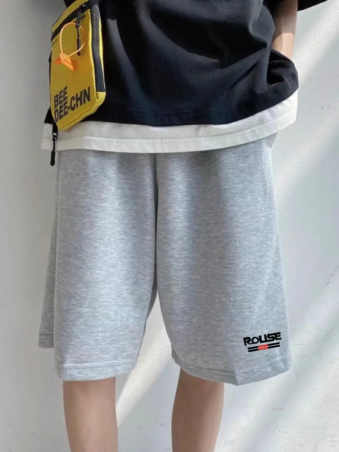Men Printed Shorts Black Grey Summer Sports - Image 7