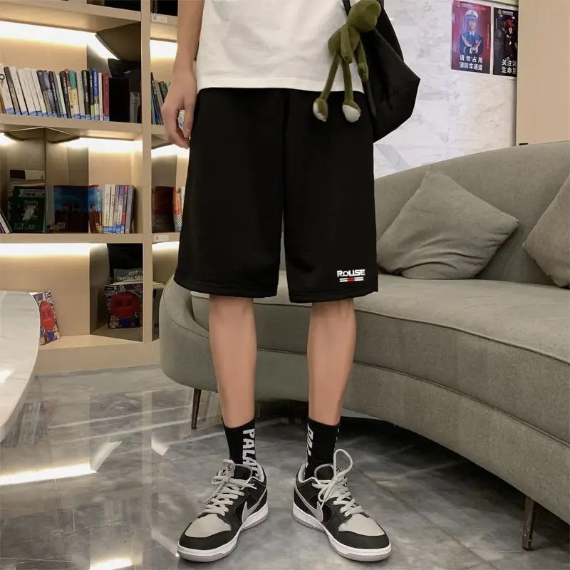 Men Printed Shorts Black Grey Summer Sports — feature 1