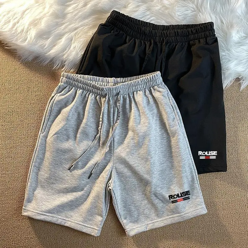 Men Printed Shorts Black Grey Summer Sports — feature 5