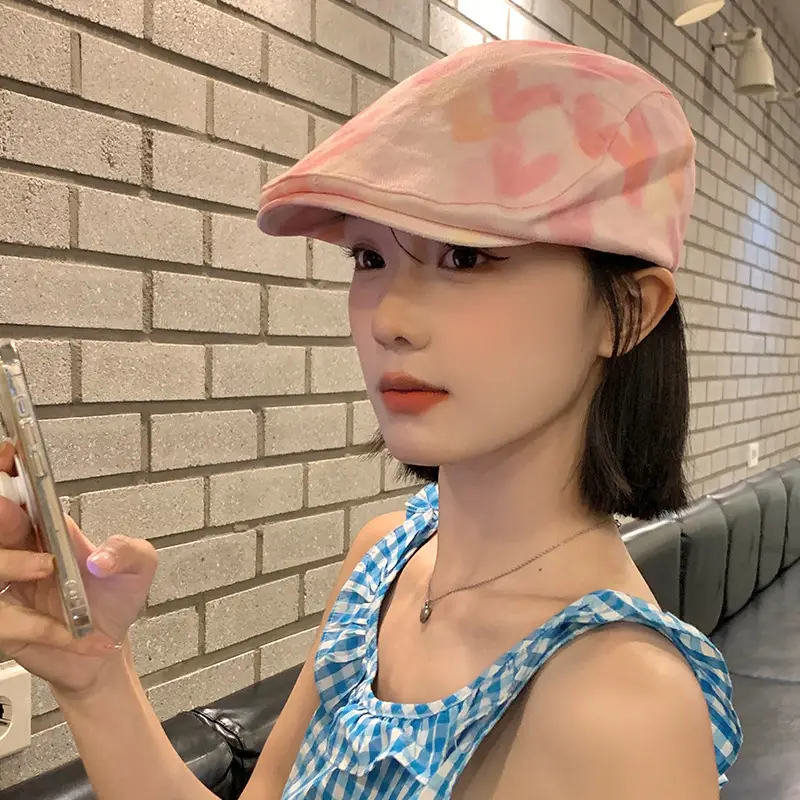 Korean Style Pink Love Heart Forward Hat Women Summer Sunshade Duck Tongue Hat - Image 5