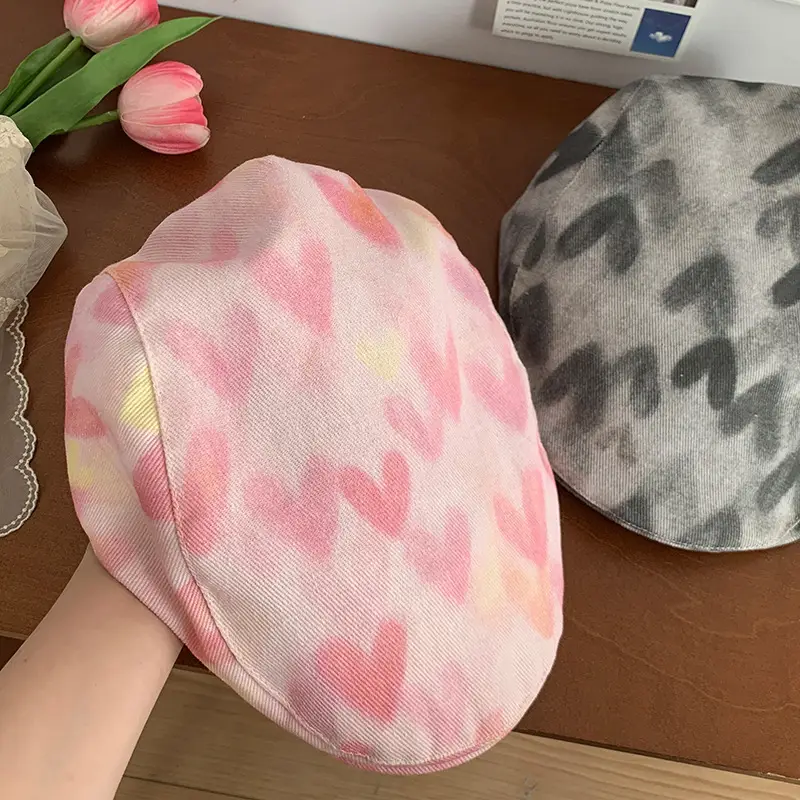 Korean Style Pink Love Heart Forward Hat Women Summer Sunshade Duck Tongue Hat - Image 6