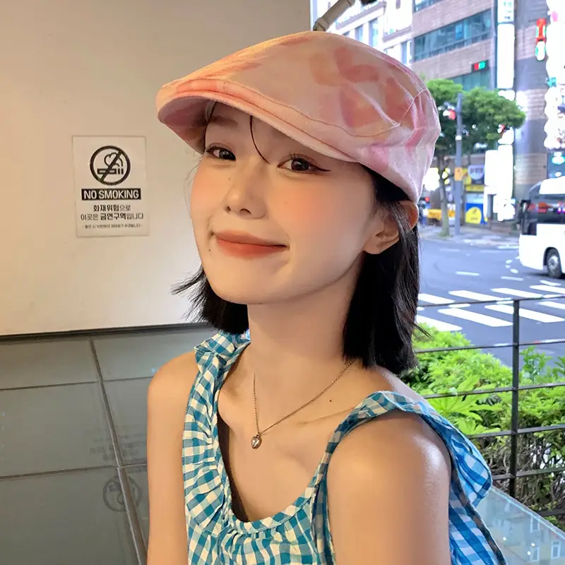 Korean Style Pink Love Heart Forward Hat Women Summer Sunshade Duck Tongue Hat - Image 7