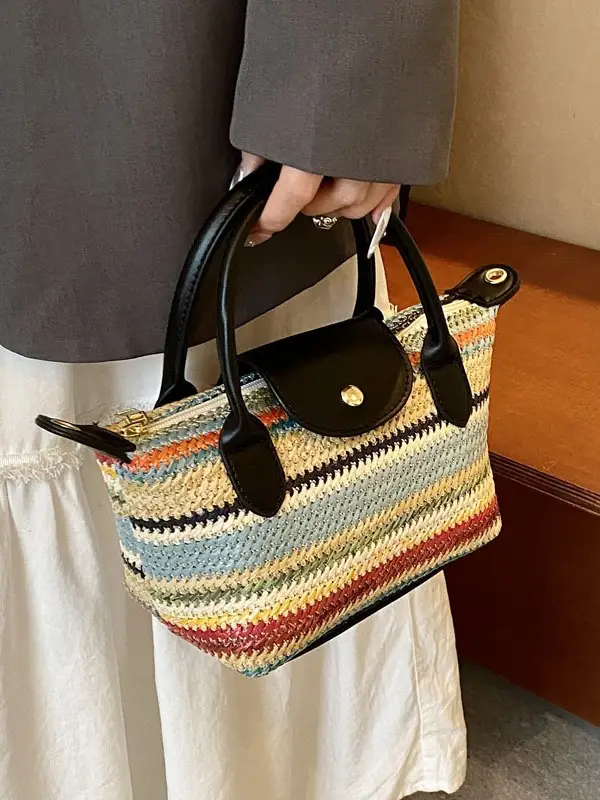 Rainbow Woven Women's Shoulder Bag 2024 - Image 5