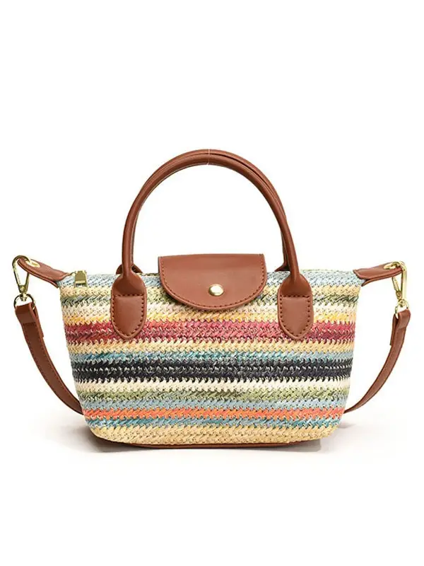 Rainbow Woven Women's Shoulder Bag 2024 - Image 7