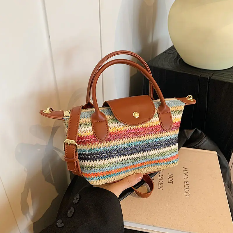 Rainbow Woven Women's Shoulder Bag 2024 - Image 2