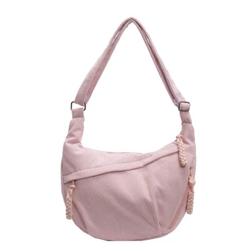 Corduroy Crossbody Bag Women Large Capacity Solid Cloth - Image 10