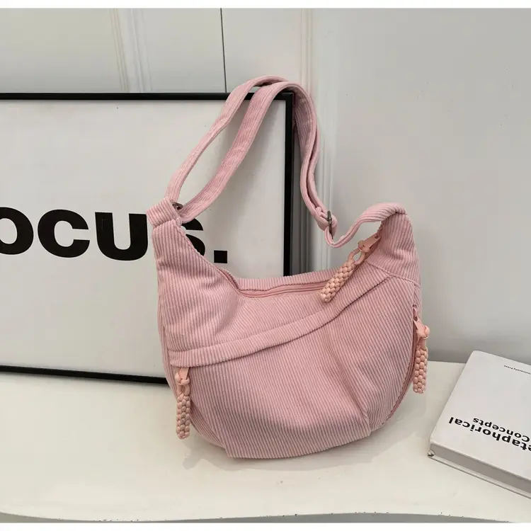 Corduroy Crossbody Bag Women Large Capacity Solid Cloth — feature 15