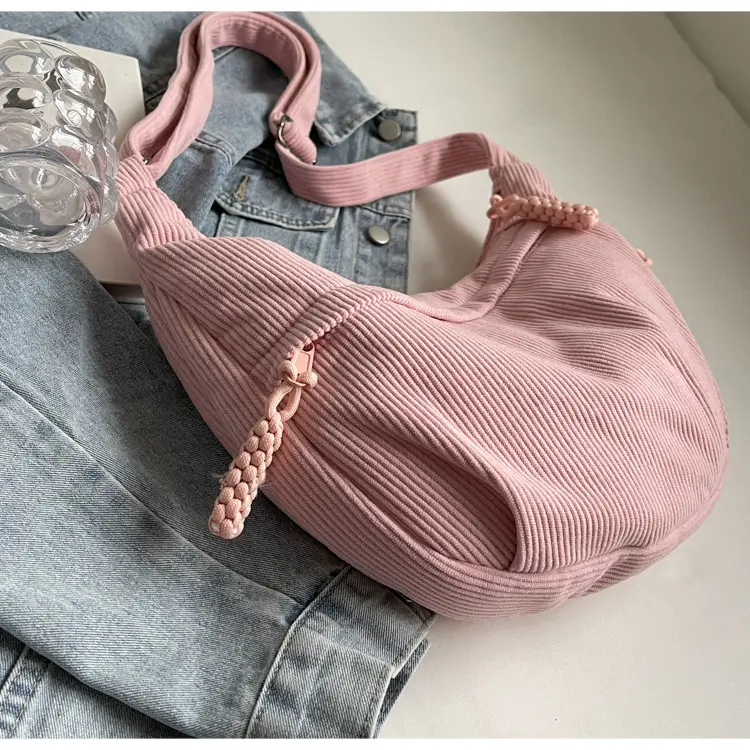 Corduroy Crossbody Bag Women Large Capacity Solid Cloth — feature 24
