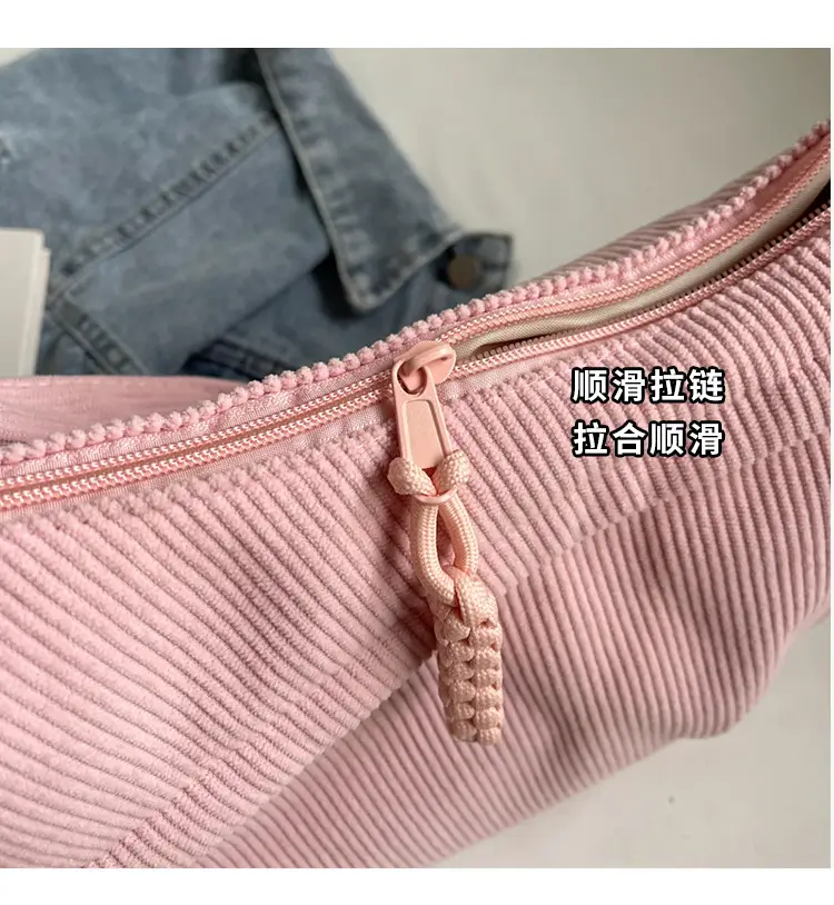 Corduroy Crossbody Bag Women Large Capacity Solid Cloth — feature 4