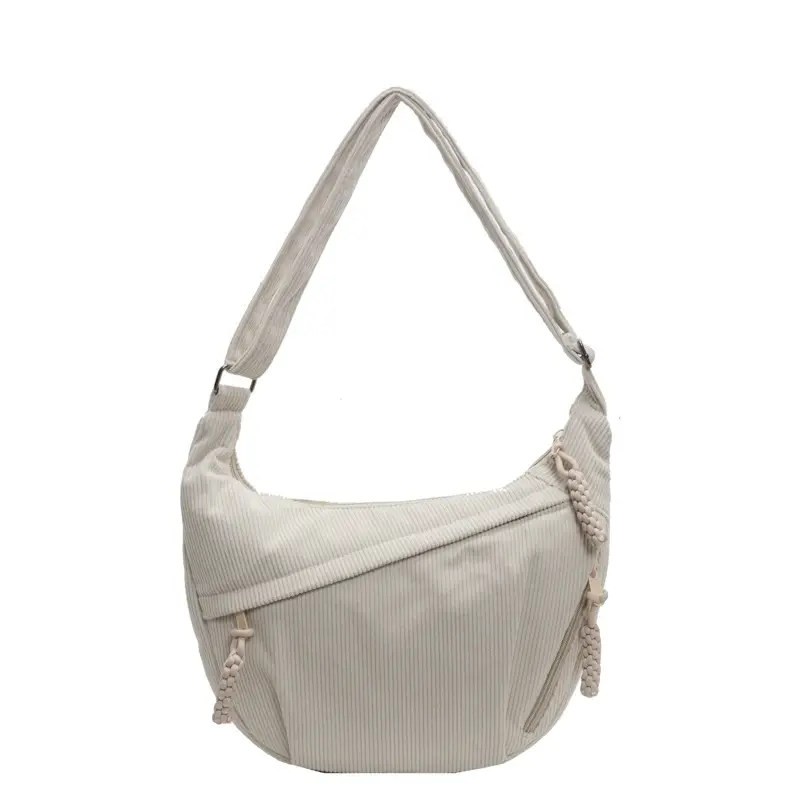 Corduroy Crossbody Bag Women Large Capacity Solid Cloth - Image 2