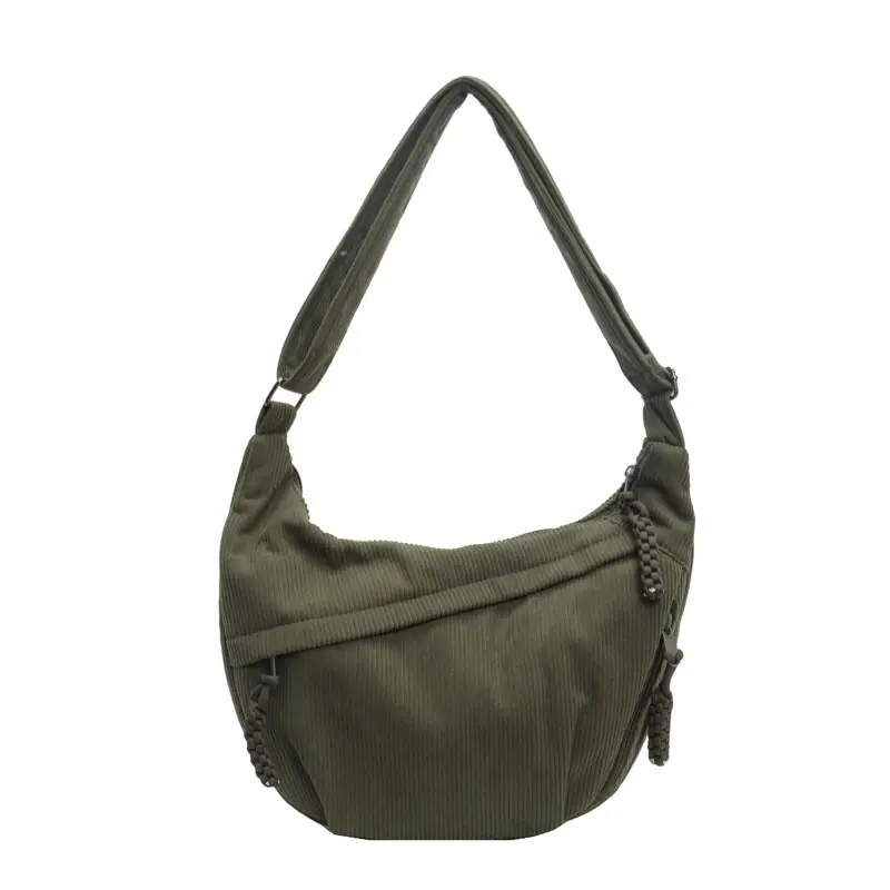 Corduroy Crossbody Bag Women Large Capacity Solid Cloth - Image 4