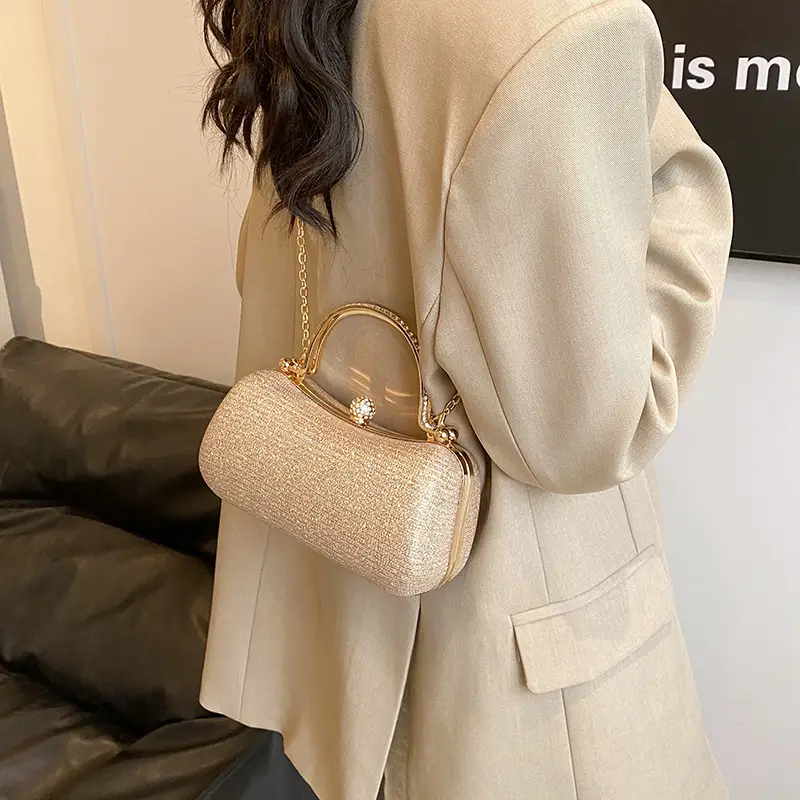 Pink Gold Chain Shoulder Crossbody Bag - Image 7