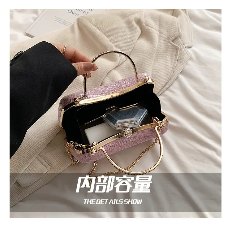 Pink Gold Chain Shoulder Crossbody Bag — feature 10