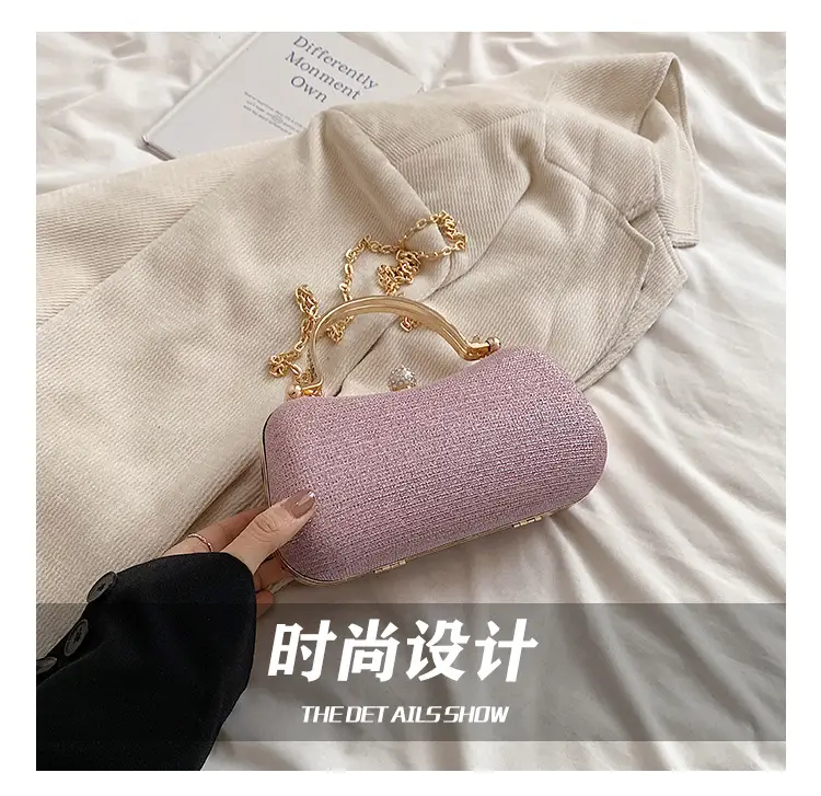 Pink Gold Chain Shoulder Crossbody Bag — feature 12