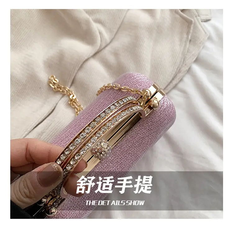 Pink Gold Chain Shoulder Crossbody Bag — feature 13
