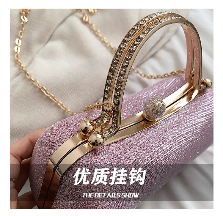 Pink Gold Chain Shoulder Crossbody Bag — feature 15