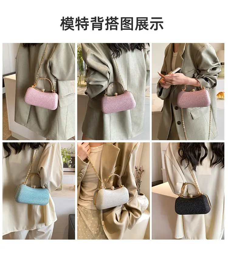 Pink Gold Chain Shoulder Crossbody Bag — feature 2
