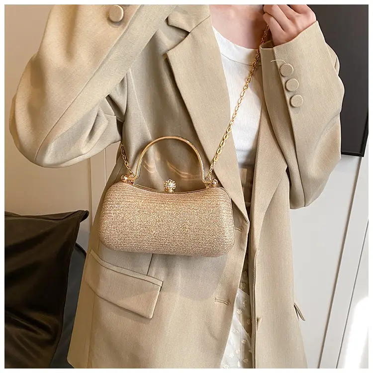 Pink Gold Chain Shoulder Crossbody Bag — feature 25