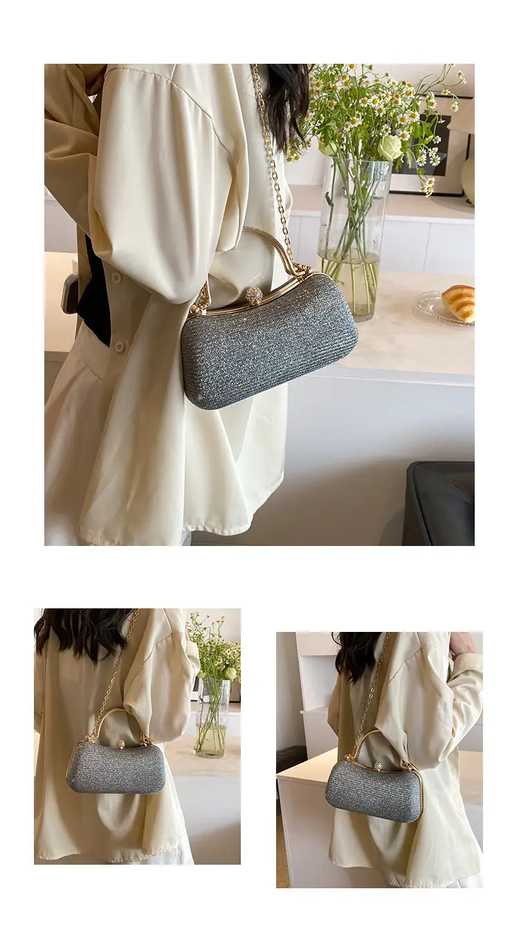 Pink Gold Chain Shoulder Crossbody Bag — feature 4