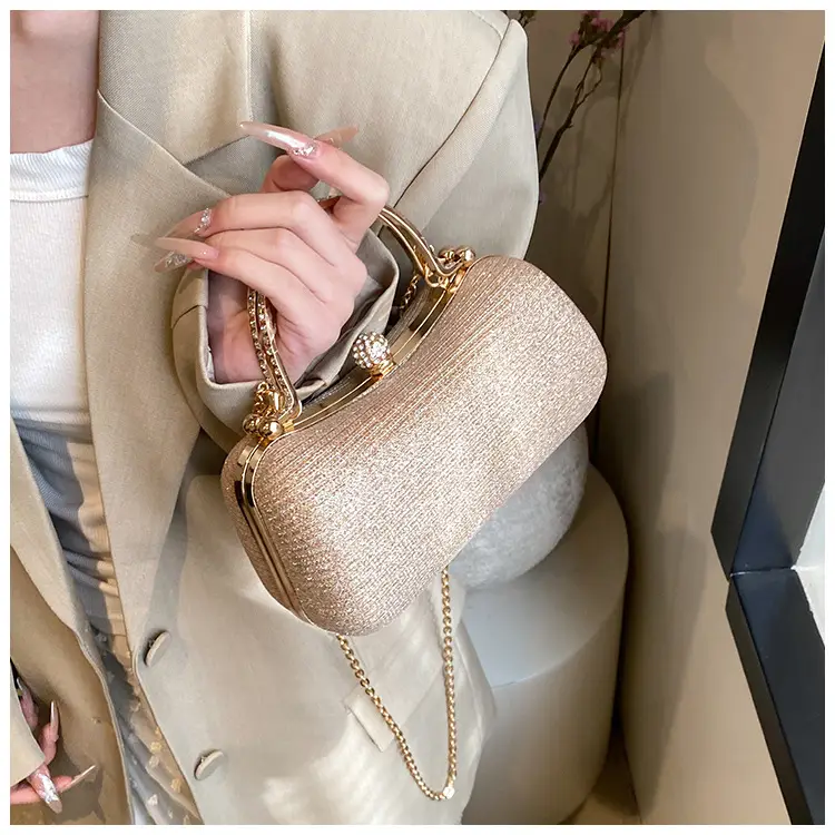 Pink Gold Chain Shoulder Crossbody Bag — feature 45