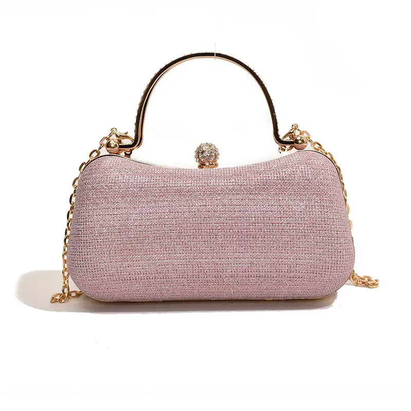 Pink Gold Chain Shoulder Crossbody Bag - Image 4