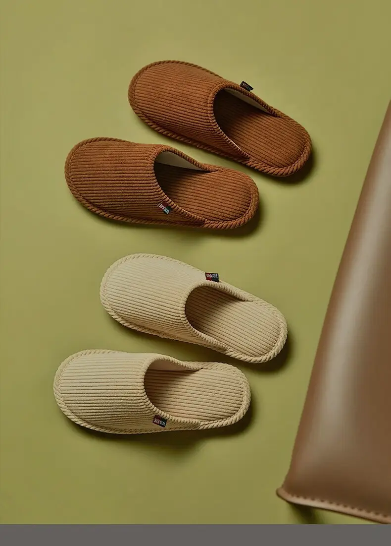 Cross-border wholesale corduroy cotton slippers women's winter 2023 new indoor home cotton mop floor non-slip mute protection — feature 19