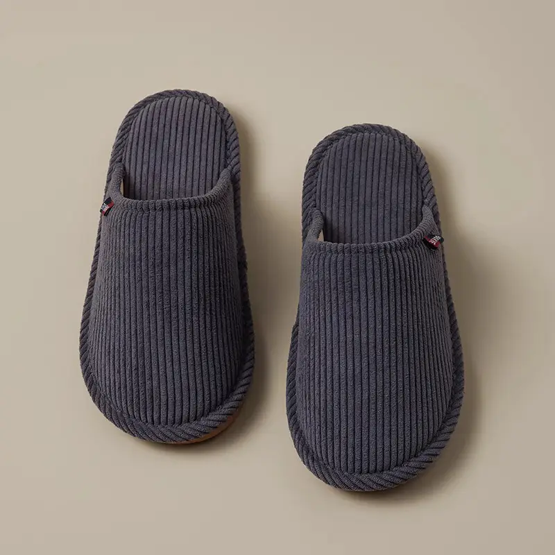Cross-border wholesale corduroy cotton slippers women's winter 2023 new indoor home cotton mop floor non-slip mute protection