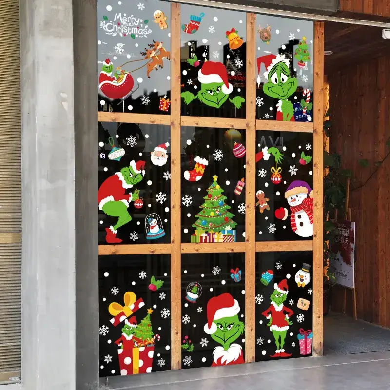 Cross Border Santa Snowman Christmas Glass Door Sticker - Image 20