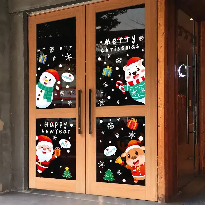 Cross Border Santa Snowman Christmas Glass Door Sticker - Image 21